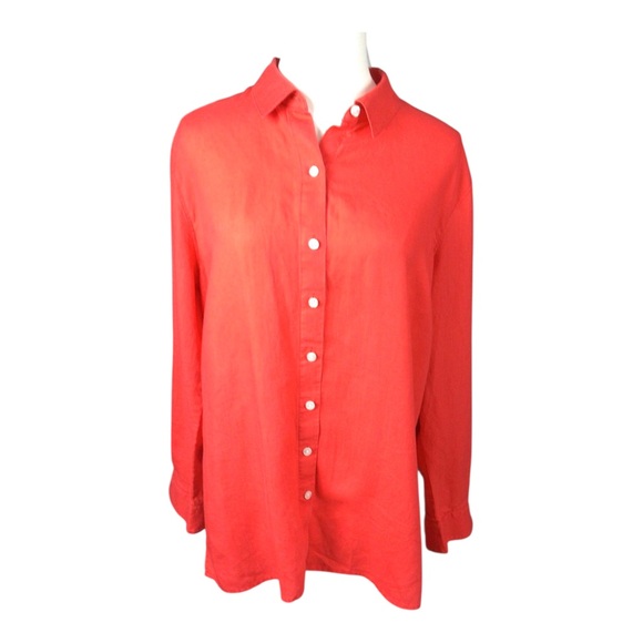 Tommy Bahama Tops - Tommy Bahama Women’s Linen Button-Down Tunic Shirt Cottagecore
